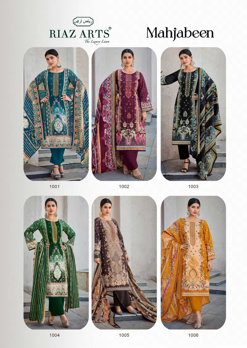 Mahjabeen By Riaz Arts Lawn Digital Printed Dress Material Exporters In India